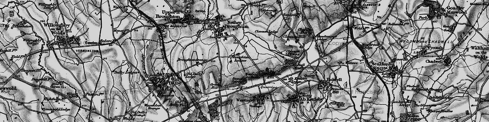 Old map of Broughton Lodges in 1899