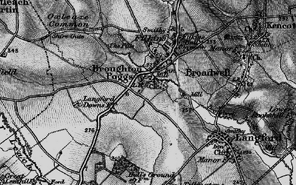 Old map of Broughton Poggs in 1896