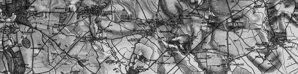 Old map of Broughton Poggs in 1896
