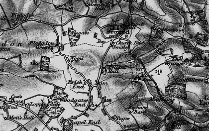 Old map of Broxted Hall in 1895