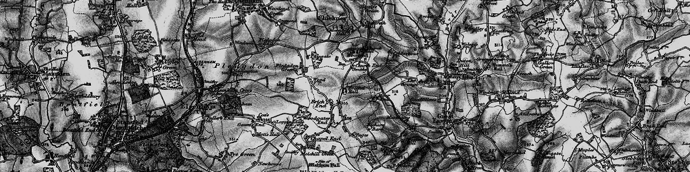 Old map of Broxted in 1895