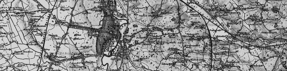 Old map of Bruera in 1897