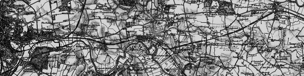 Old map of Brundall in 1898