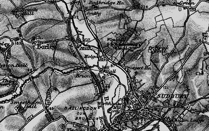 Old map of Brundon in 1895