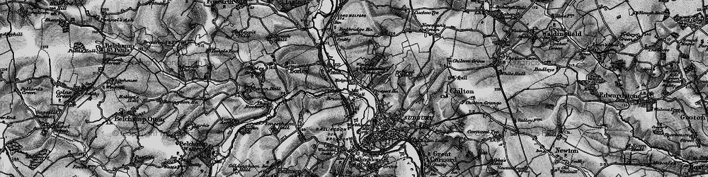 Old map of Brundon in 1895