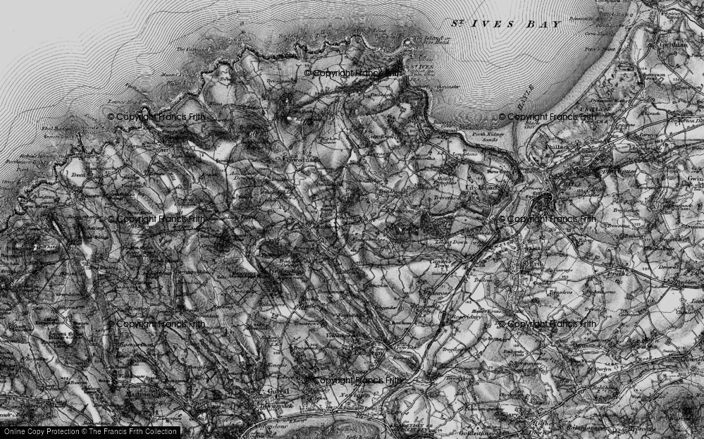 Old Map of Brunnion, 1896 in 1896