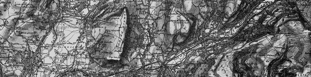 Old map of Bryncoch in 1898