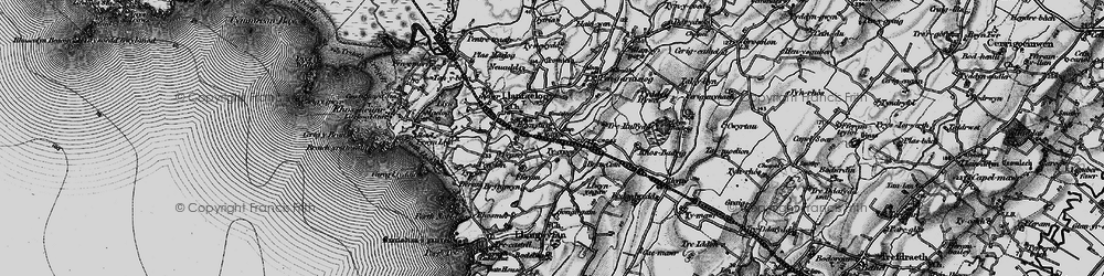 Old map of Barclodiad y Gawres in 1899
