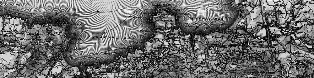 Old map of Aber Pensidan in 1898
