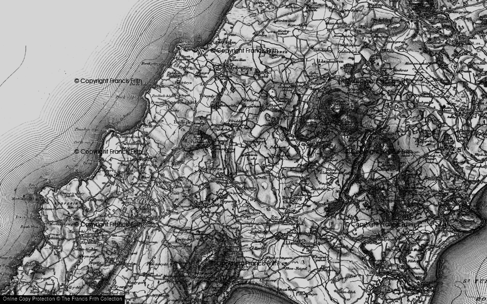 Old Map of Historic Map covering Crugeran in 1898