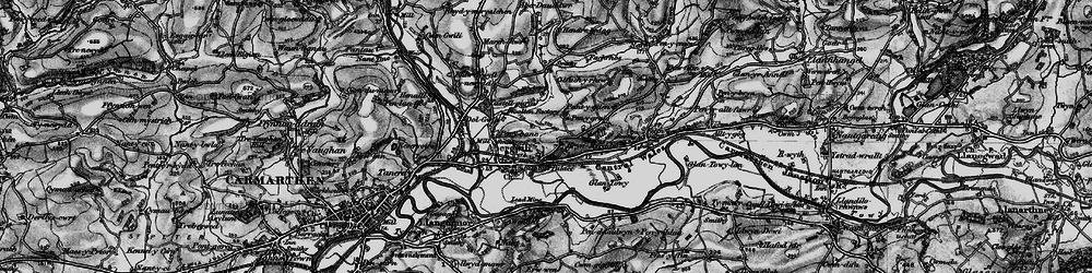 Old map of Bryn Myrddin in 1898