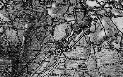 Old map of Afon Bryn berian in 1898