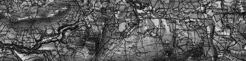 Old map of Afon Bryn berian in 1898