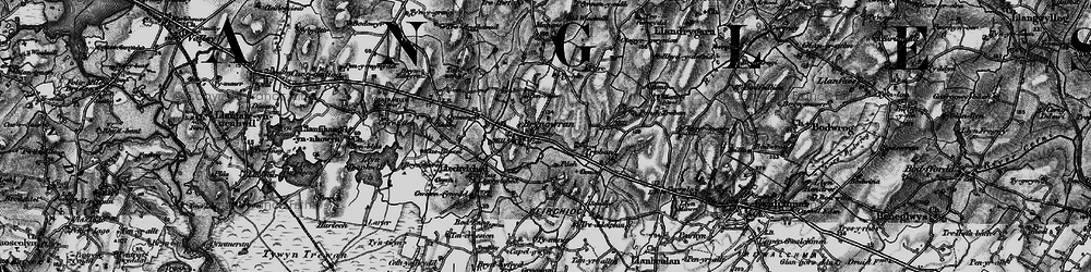 Old map of Bryngwran in 1899