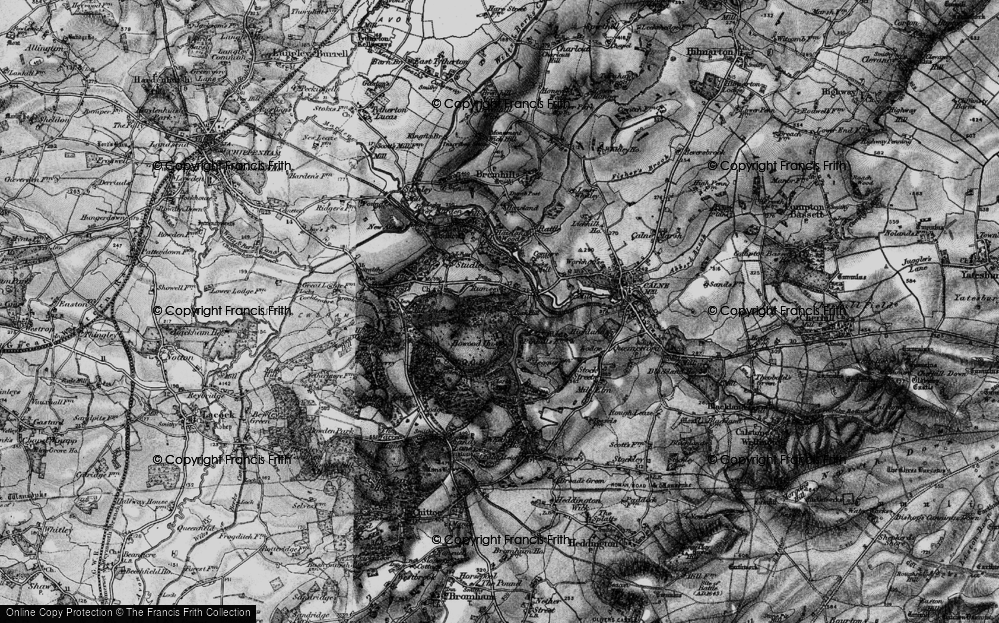 Old Map of Historic Map covering Bassett's Moor in 1898