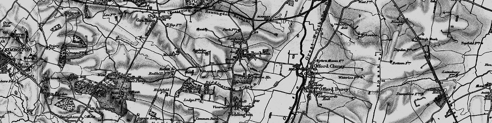 Old map of Buckden in 1898