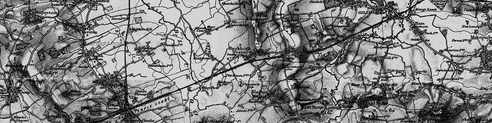 Old map of Buckhorn Weston in 1898