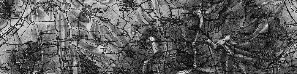 Old map of Burhill in 1898