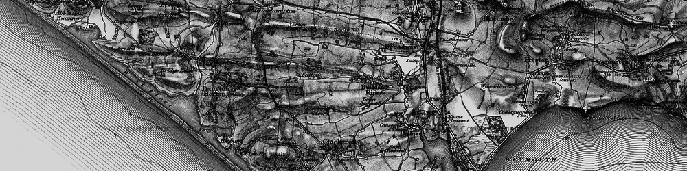 Old map of Buckland Ripers in 1897
