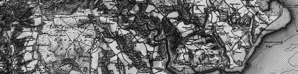 Old map of Bucklers Hard in 1895