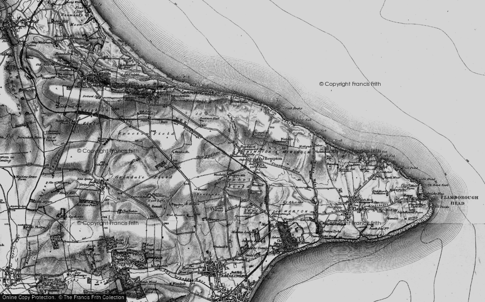 Old Map of Historic Map covering Buckton Cliffs in 1897
