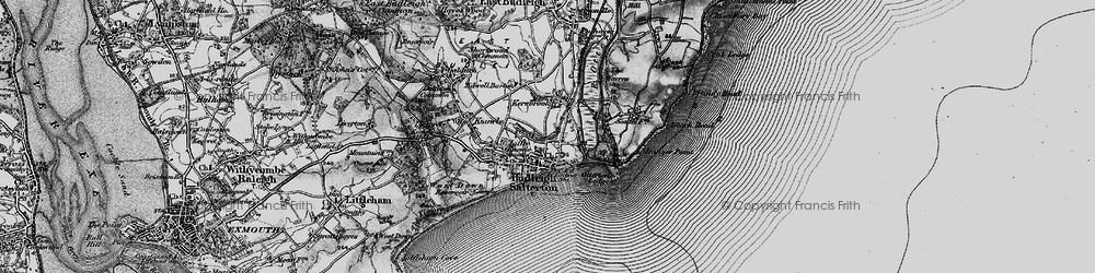 Old map of Budleigh Salterton in 1898