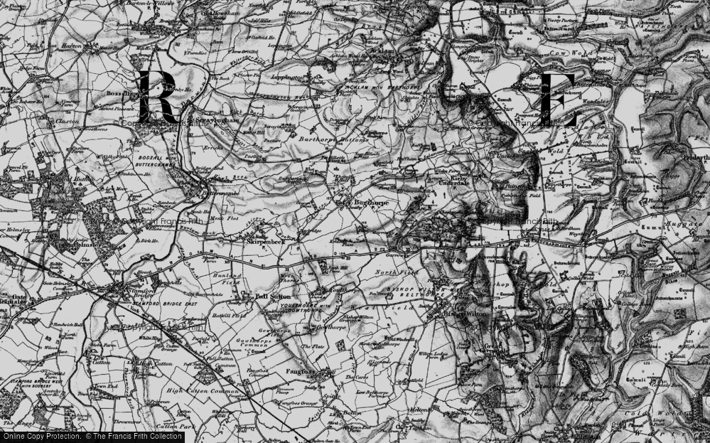 Old Map of Historic Map covering Bugthorpe Beck in 1898