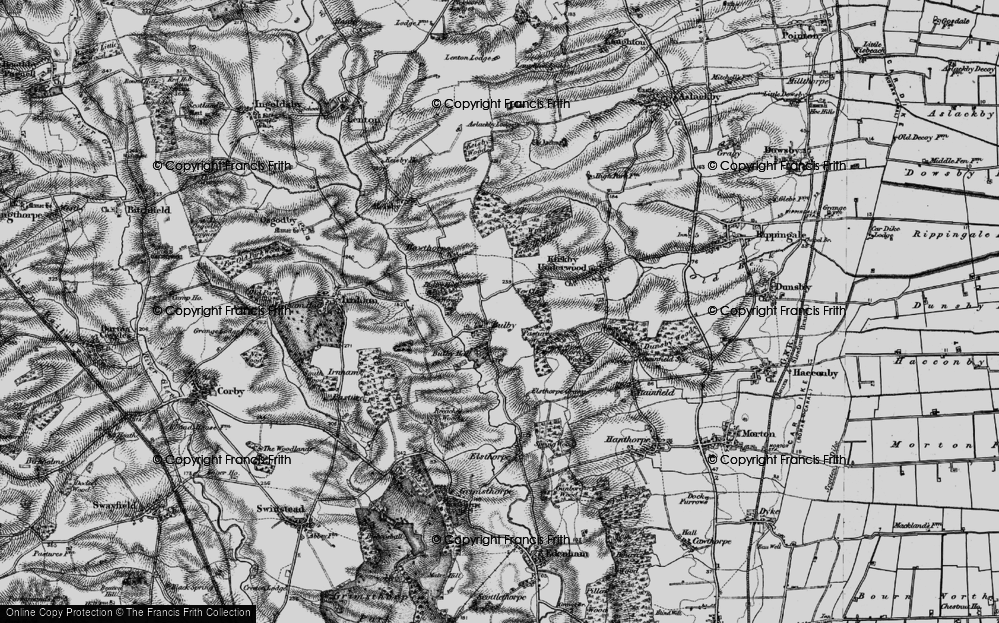 Old Map of Bulby, 1895 in 1895