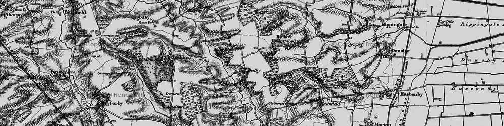 Old map of Bulby Hall Wood in 1895