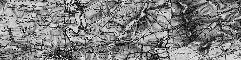 Old map of Bulford Camp in 1898