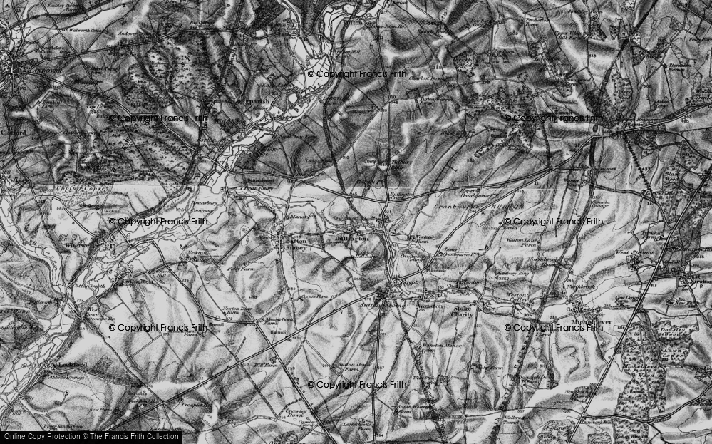 Old Map of Historic Map covering Bullington Cross in 1895