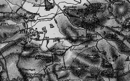 Old map of Bullock's Horn in 1896