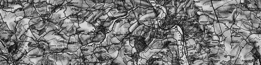 Old map of Belchamp Brook in 1895