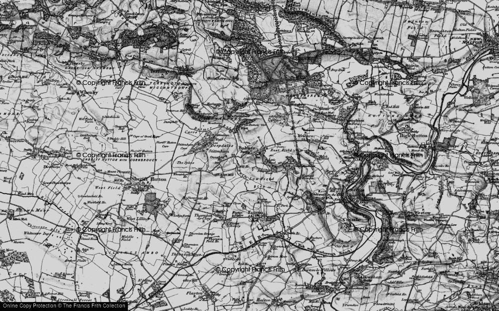 Old Map of Historic Map covering Bulmer Beck in 1898