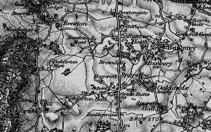 Old map of Bunbury Heath in 1897