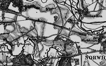 Old map of Bunker's Hill in 1898