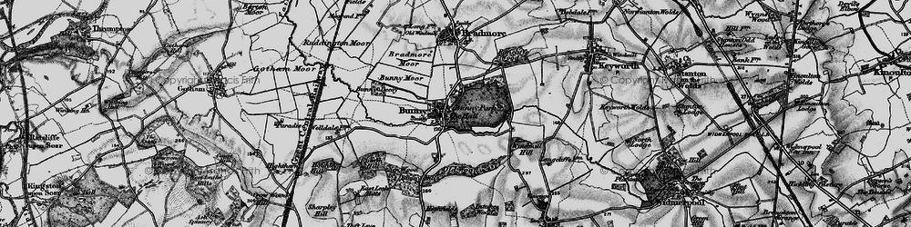 Old map of Bunny in 1899