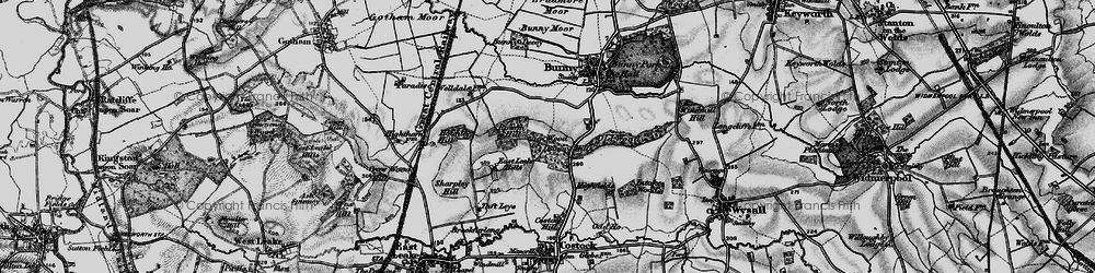 Old map of Costock Hill in 1899
