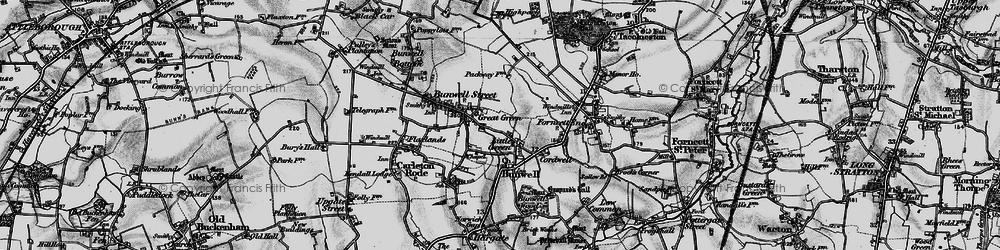 Old map of Bunwell in 1898