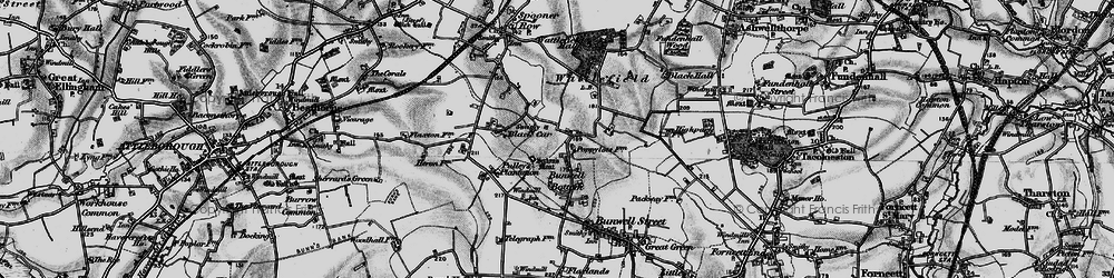 Old map of Bunwell Bottom in 1898