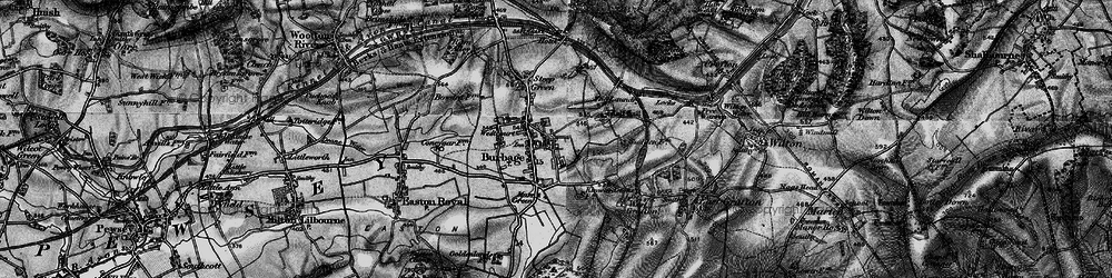 Old map of Burbage in 1898