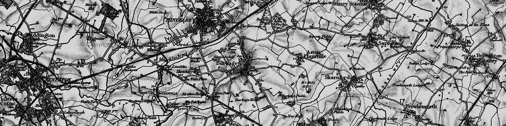 Old map of Burbage in 1899