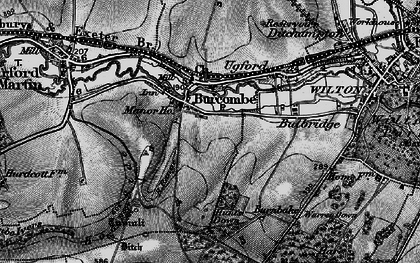 Old map of Burcombe in 1895