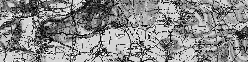 Old map of Burcot in 1895