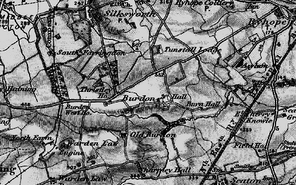 Old map of Burdon in 1898