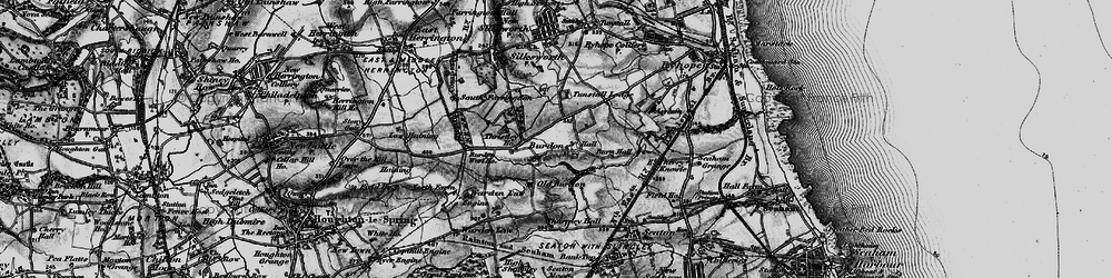 Old map of Burdon in 1898