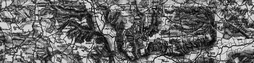 Old map of Bures Green in 1896