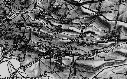 Old map of Burford Cross in 1898