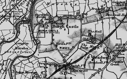 Old map of Burgh Castle Reach in 1898