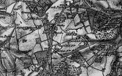 Old map of Burgh Heath in 1896